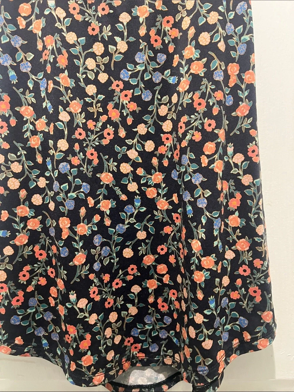kate spade Black Tank Top with Coral, Blue & Black Floral Print